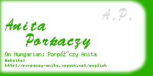 anita porpaczy business card